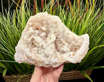 Arizona Fire Agate Chalcedony Specimen With Druzy Quartz Crystals