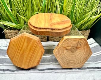 Handmade Cypress Wood Riser from Louisiana, Natural Wood Display Stand, Wood Pedestals