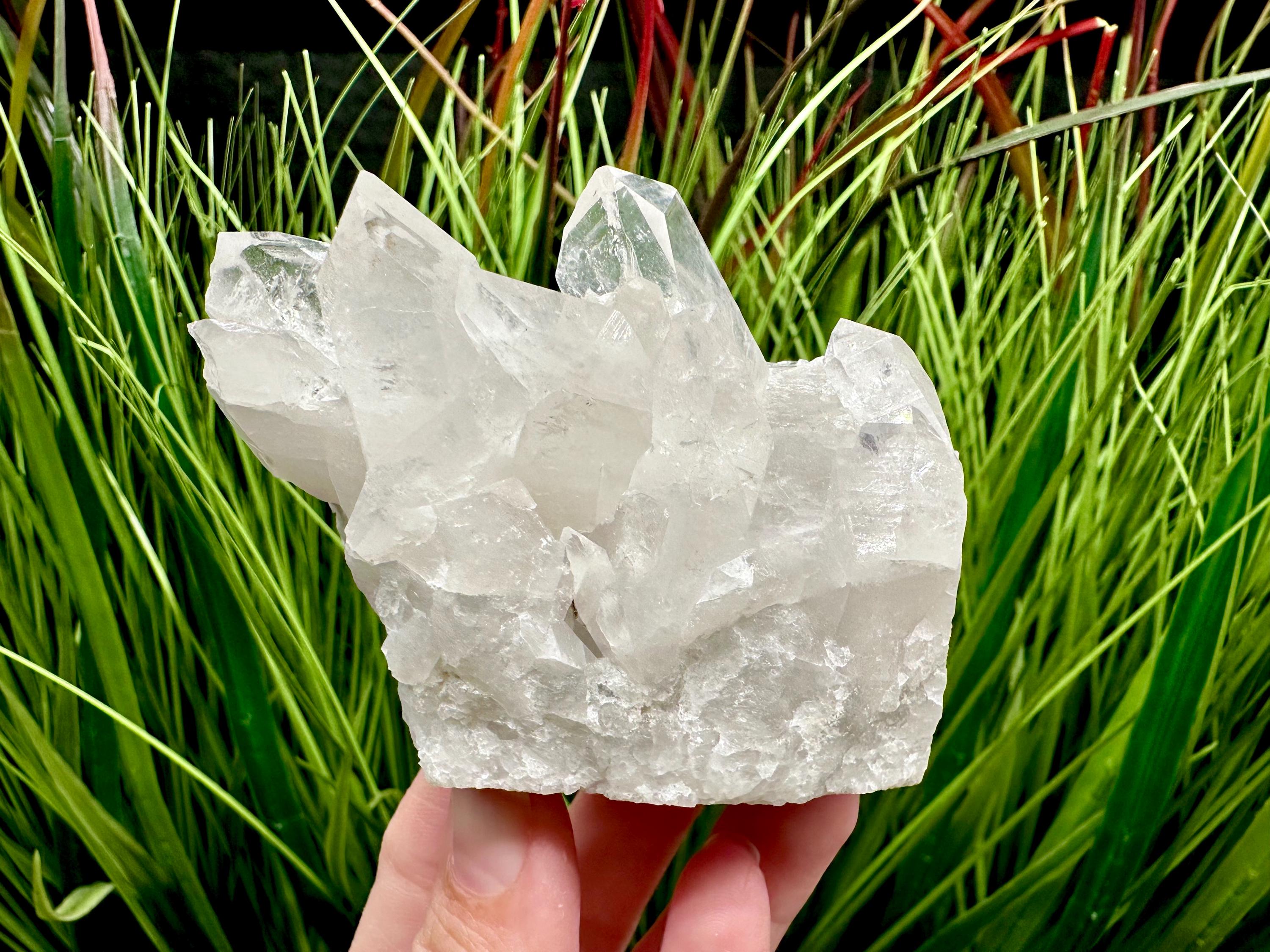 自立型アーカンソー水晶クラスター、天然ホワイトクォーツ - Etsy 日本