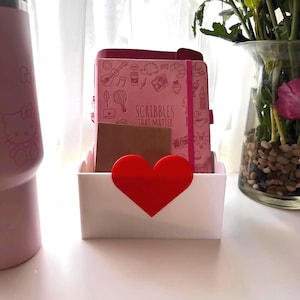 Cute Desk Organizer, Kawaii Storage, Cute Room Decor, Aesthetic, Office Decor, Pen Holder, Note Holder, Desk Set, Desk Decor, Trinket holder