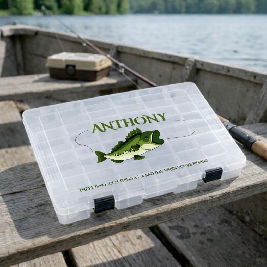 Fishing Tackle Box for Him, Fisherman Father's Day Gifts, Personalized ...
