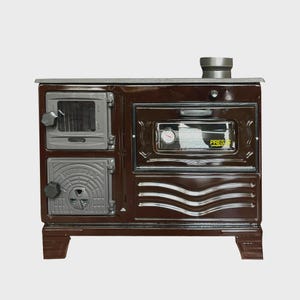 The Casting Fire Cast Iron Wood Cook Stove with Oven Brown
