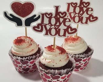 Cupcake Wrappers Valentine Day, Valentine Day Cupcake Topper, Party Decoration, Decoration Valentine Day, Valentine party