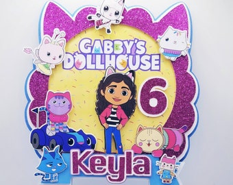 Gabbys Dollhouse Cake Topper, Gabbys Dollhouse Party Decoration, Gabbys Dollhouse Birthday, 3D Personalized, Gabbys Dollhouse party supplies