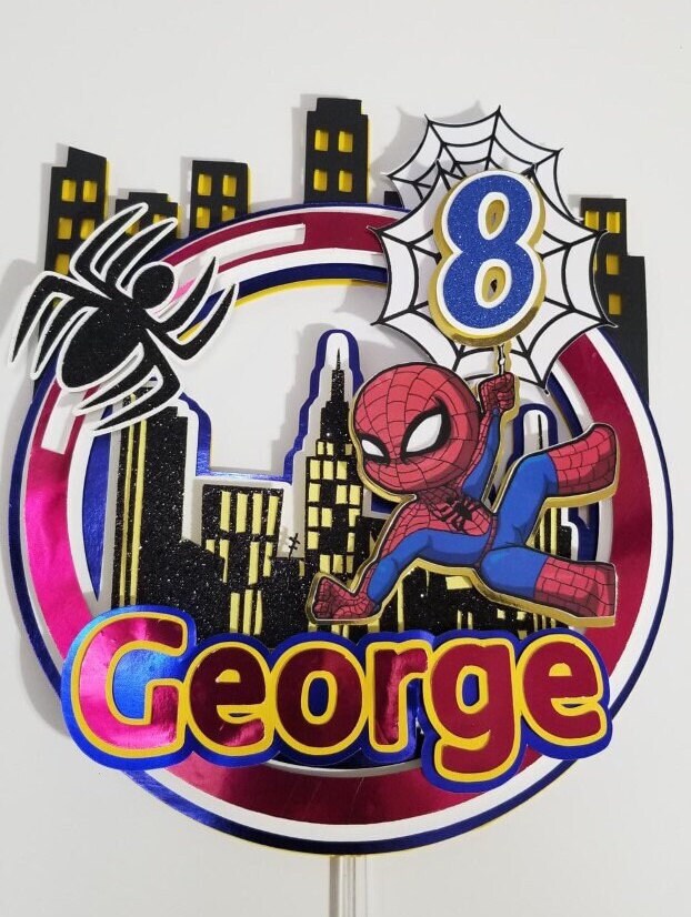 Spiderman Cake Topper Spiderman party Decoration Spiderman Birthday cake topper Spiderman personalized cake topper Superhero