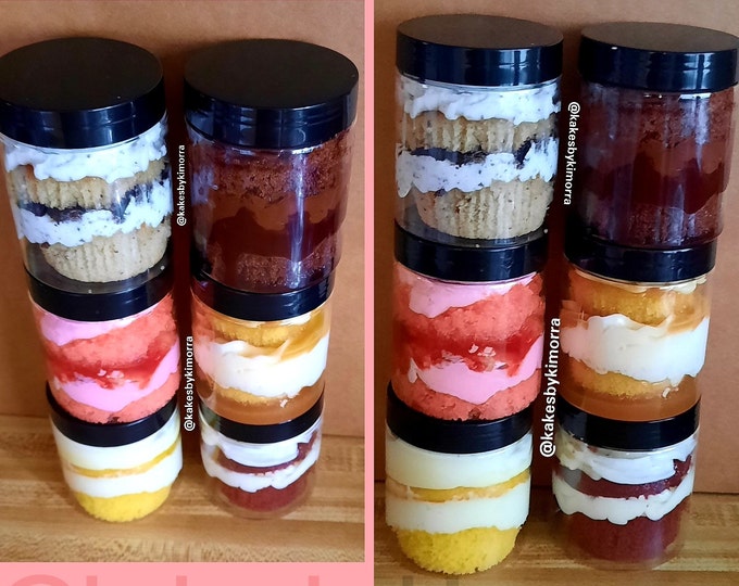 8oz Gourmet Cake in a jar wedding favors birthday thank you gift  birthday cake jars father's day gift party favors