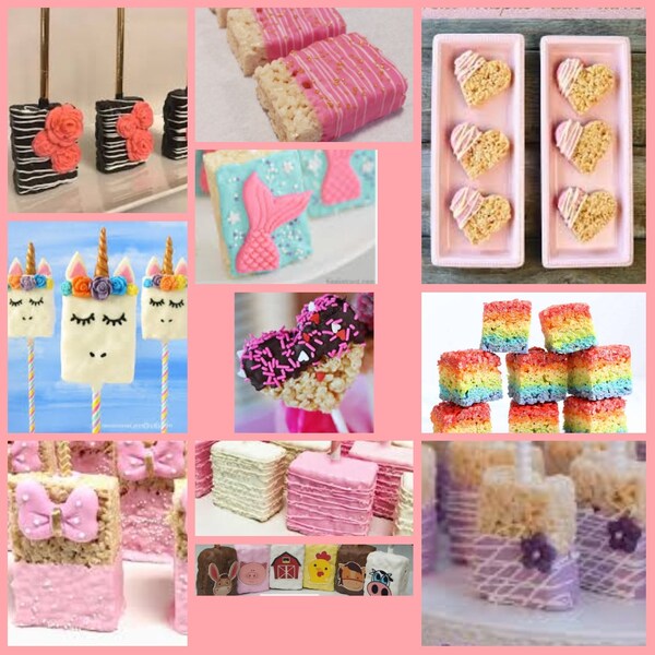 Rice Krispie Treats Marshmallow Snack Bars thank you birthday gift wedding easter rice krispie mother's day