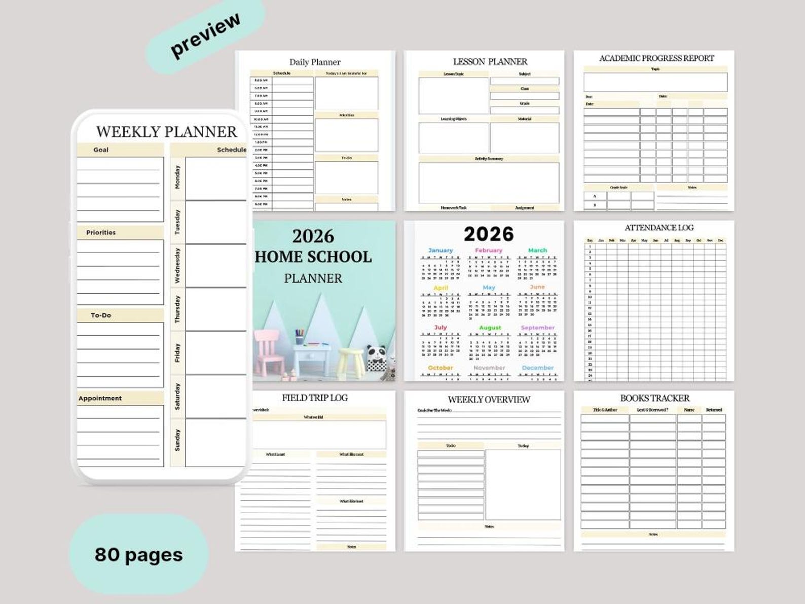 2026 Homeschool Planner Printable | Complete Organizer (digital PDF) - Etsy