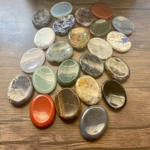 Worry Stones - Fidget Stones - Anti-Anxiety - Large Variety - Semi Precious