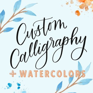 Caligrafía y acuarela personalizadas para invitación de boda, regalo de baby shower, regalo para bebé, caligrafía con versículo bíblico, tarjeta para guardar la fecha