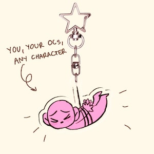 Custom Captured Chibi-sleutelhangercommissie//leuke YCH-personage hier DnD OC Anime Fanart Furry Anthro-illustratie