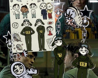 Hoja de pegatinas y llaveros de Mickey Mouse 17 - Merchandising de películas de ciencia ficción