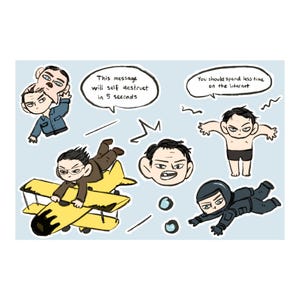 Mission Impossible stickervel nr.: 1 Ethan Hunt on Mission | Chibi-stickers voor filmliefhebbers