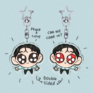 Lil Polite Guy Remmick Keychain Sinners 2025 | Chibi Ink Illustration Fanart Charm Merch for Movie Lovers Vampires Ryan Coogler