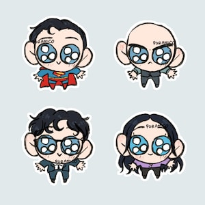 Superhero Sticker Set | Chibi Ink Illustrations Cute - Etsy
