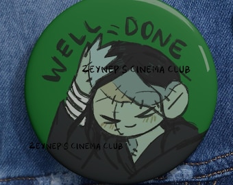 Pin de botón metálico de amor propio de Frankenstein 2025 / La criatura / Película de Guillermo del Toro Jacob Elordi