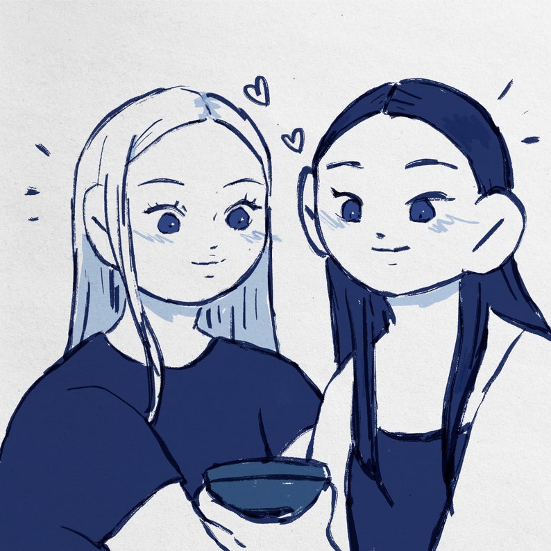 Ink Style Digital Art Commission Custom Simple Sketch Artwork Etsy