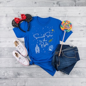 T-shirt deuxième étoile à droite/chemise Peter Pan/disney/t-shirt Neverland/chemise vacances Disney