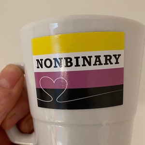 NONBINARY Sticker 10 x Aufkleber Vinyl Format 50 x 35 mm Gender PRIDE Intersex LGBTQI+ Pride Gay + 1 x Gender Postkarte © Sunje®
