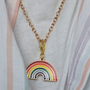 Rainbow charm pendant with chain gold-plated CSD LGBTQ+ rainbow gay gift love festival pride parade necklace Sunje®