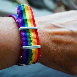 Bransoletka LGBTQ Bransoletka tęczowa PRIDE, partnerstwo festiwal miłości duma CSD gej homo + 1 x naklejka miłosna i pocztówka od Sunje®