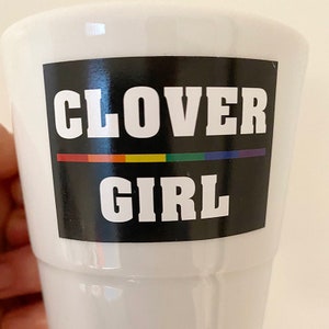 Clover Girl 10 x Sticker Aufkleber Vinyl 50x35mm Gender Pride LGBTQ Pride Gay csd homo Sapphic Lesbian Love  + 1 x Gender Postkarte Sunje®