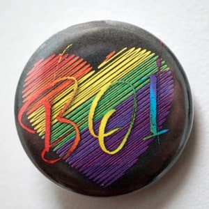 5x Button BOI Gender Lesbian Anstecker Badge Pin Ansteckplakette, Abzeichen, Nadelbutton Emblem Accessoire button pride rainbow LGBTQ Sunje®