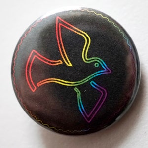 5x Fredsduva Knappmärken - Nålar, Nålmärken, Emblem DIY Knappar Rainbow Sunje®