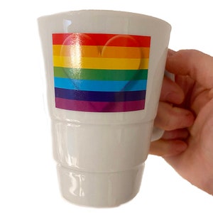 REGENBOGEN Herz 10x Sticker Aufkleber Vinyl Format 50x35mm Gender PRIDE Intersex LGBTQ Pride Gay Flaggen Flags + 1 x Gender Postkarte Sunje®