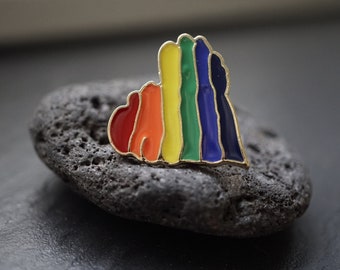 LGBTQ+ Heart Rainbow Rainbow Queer Gay PIN for CSD Love Festival Flag Pride Parade with (Sticker & Card) from Sunje®