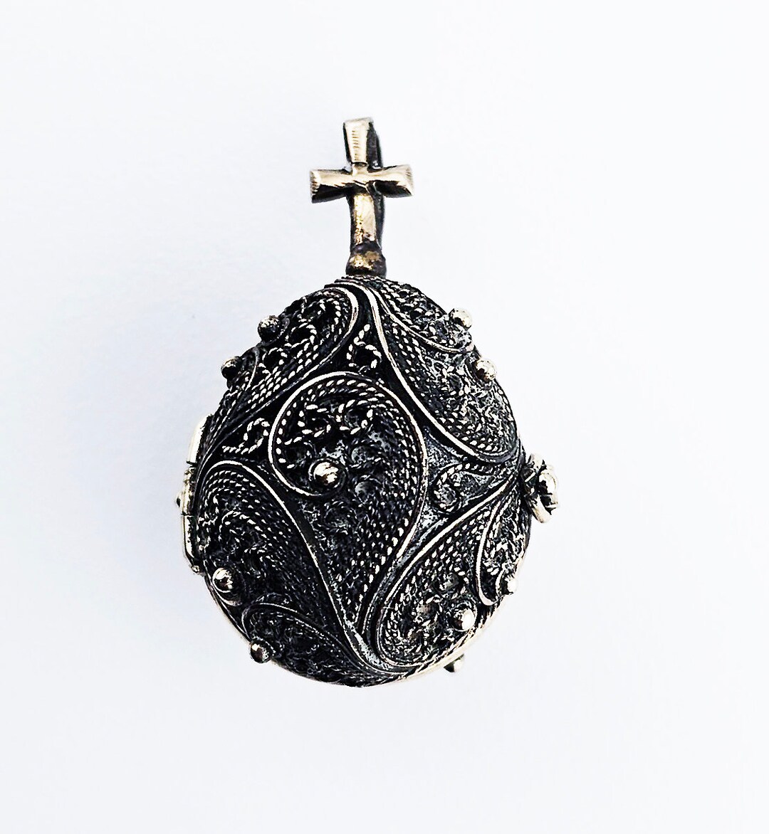 HEAVENLY Unisex Greek Orthodox Sterling Egg Locket With Virgin & Child ...