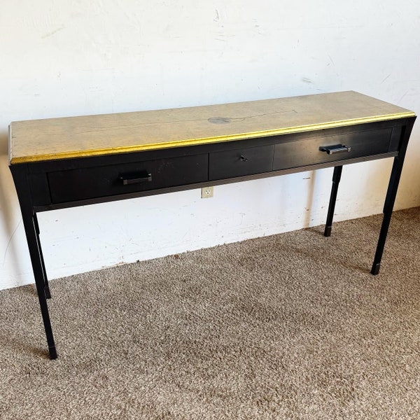 Gold and Black Console Table by Bill Solfield for Baker Furniture