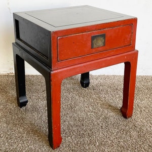 Chinese Ming Style Red and Side Table/Nightstand