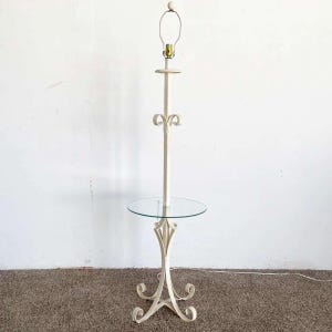 Regency Metal Floor Lamp Glass Table