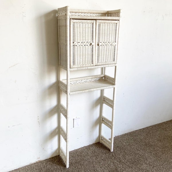 White Wicker Bathroom Storage Furniture Etsy