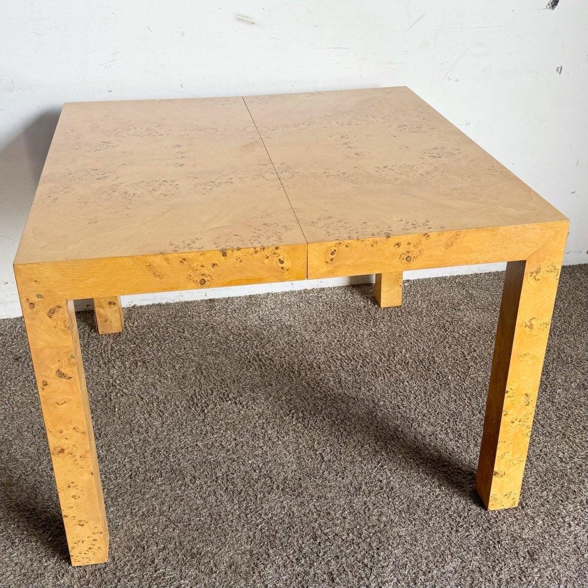 Burl Wood Parsons Parsons Style Dining Table Mid Century Modern