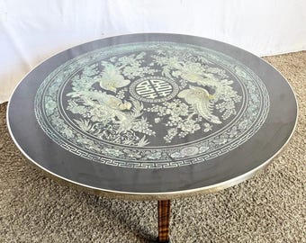 Vintage Korean Mother of Pearl Inlay Foldable Coffee Table