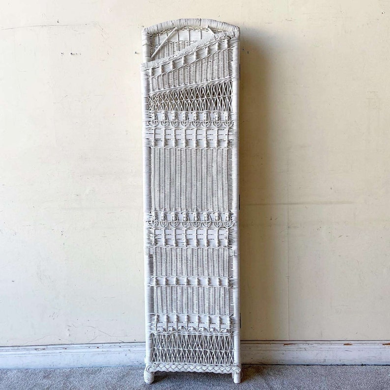 Boho Chic White Wicker Room Divider/screen Etsy