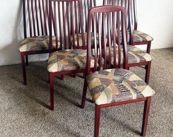 Mid Century Modern Italian Rosewood Dining Chairs by A. Sibau - Set of 6