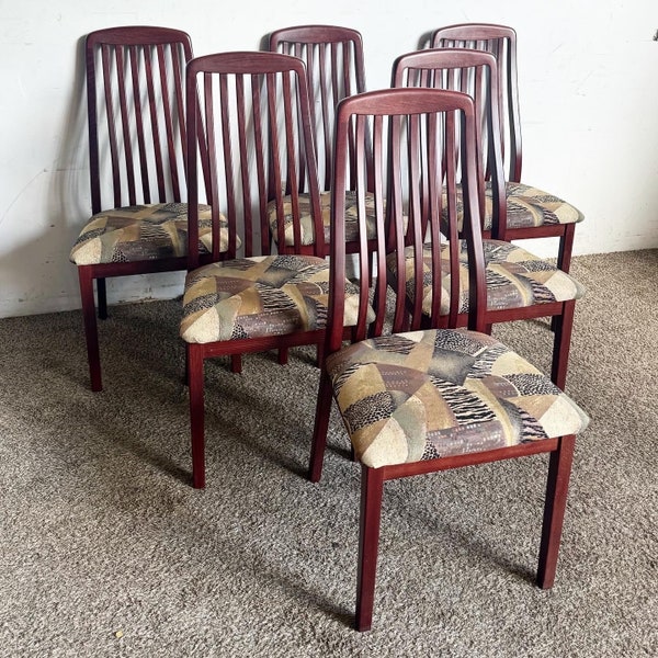 Mid Century Modern Italian Rosewood Dining Chairs by A. Sibau - Set of 6