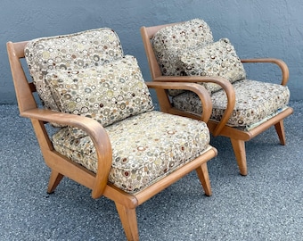 Mid Century Modern Bentwood Lounge Chairs by Heywood Wakefield - A Pair