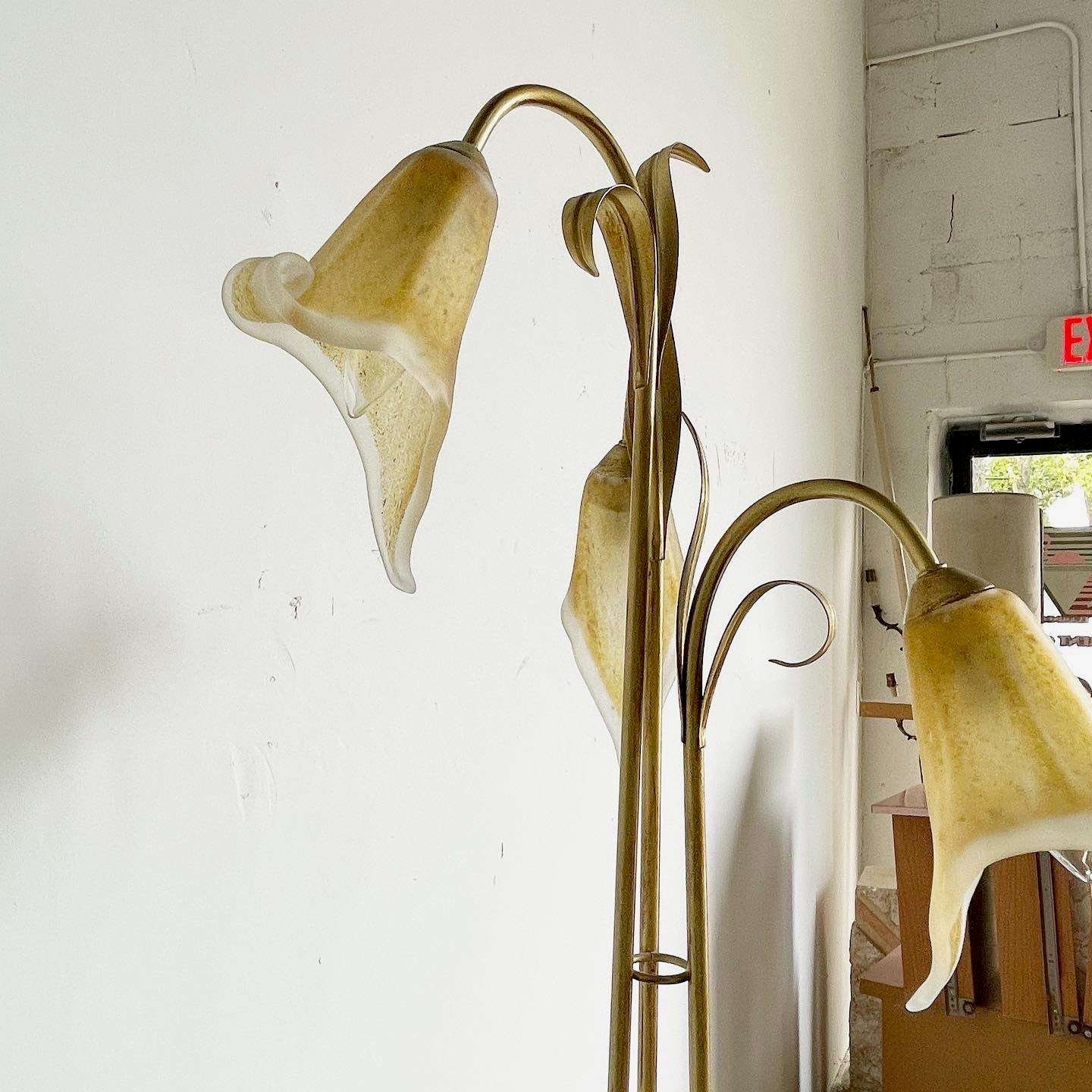 Regency Gold Three Headed Tulip Floor Lamp - Etsy