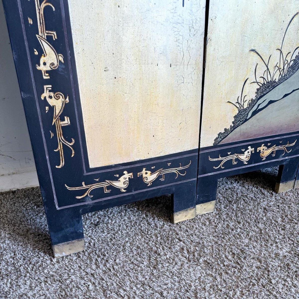 Vintage Chinese Hand Carved and Painted Room Divider/screen