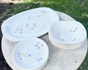 Mid Century Modern Iroquois Parasols Dish Set by Ben Seibel - 11 Pieces