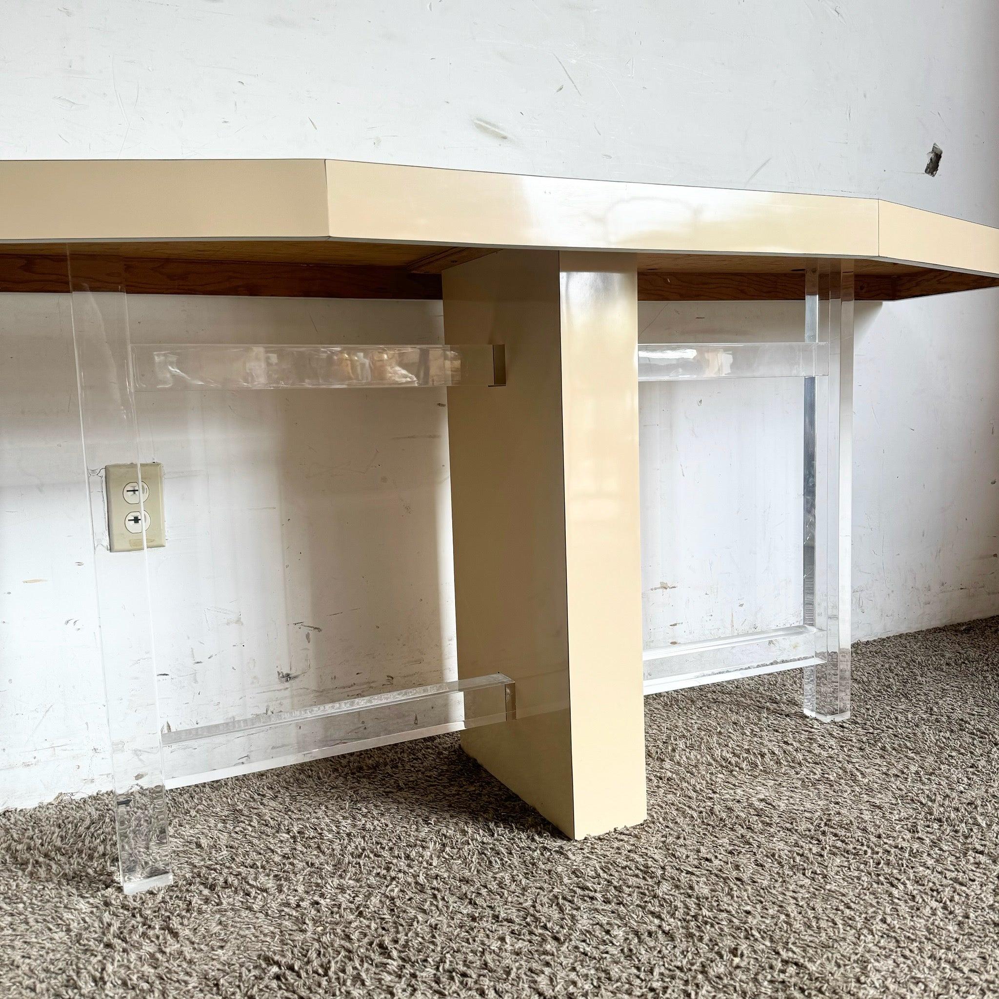 Postmodern Beige Lacquer Laminate and Lucite Console Table - Etsy