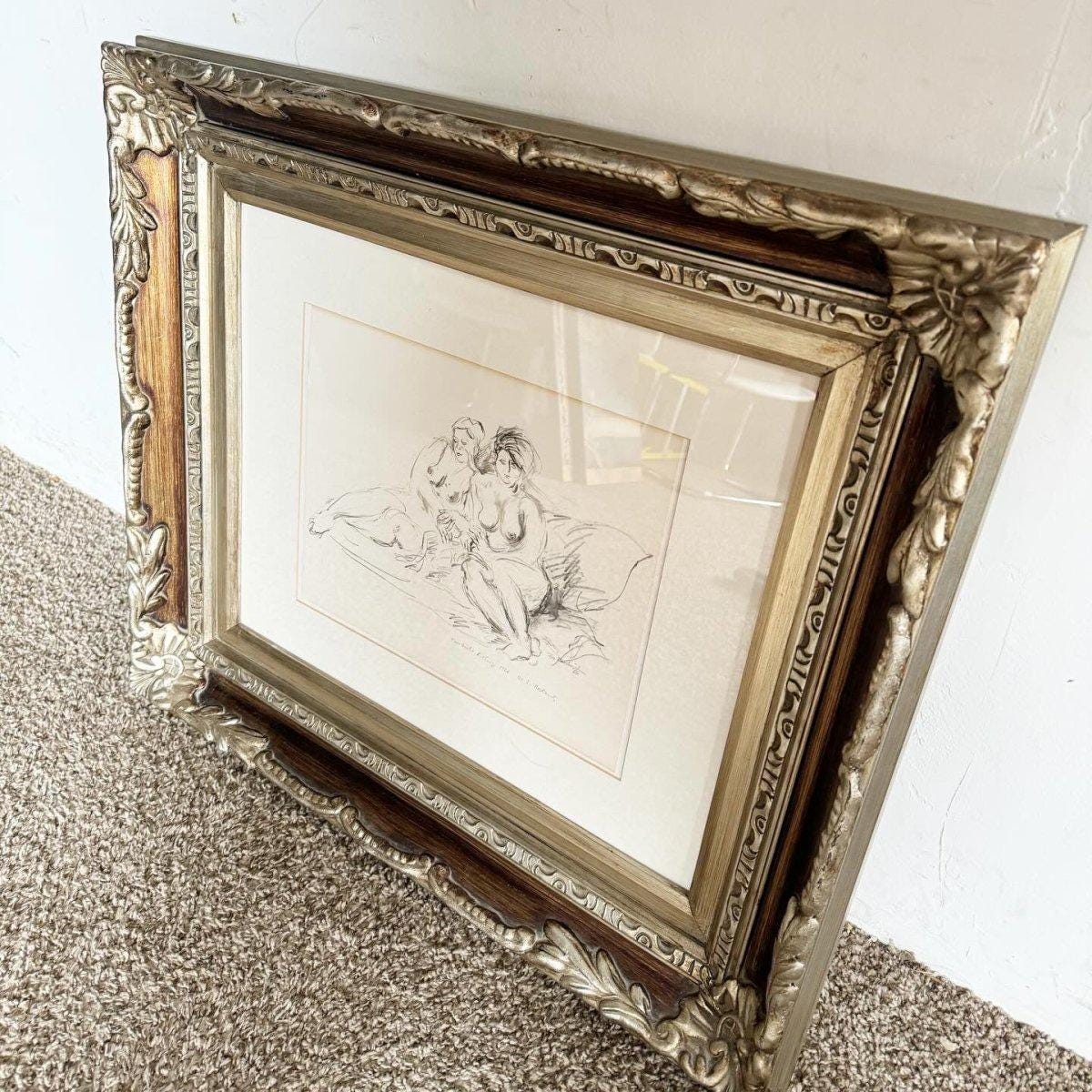 framed-nude-art-two-girls-reclining-by-ira-moskowitz-etsy