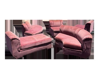 Postmodern Pink Modular Sofa by Carson’s - 5 Pieces