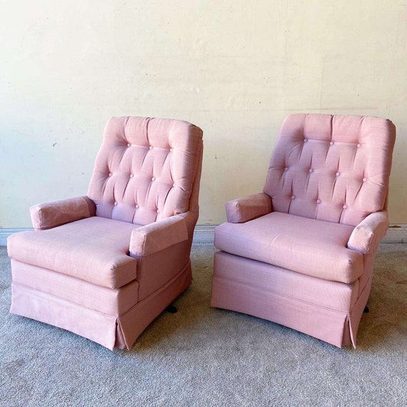 Pink leather swivel chair new arrivals