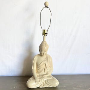 Vintage Ceramic Buddha Sculpture Table Lamp