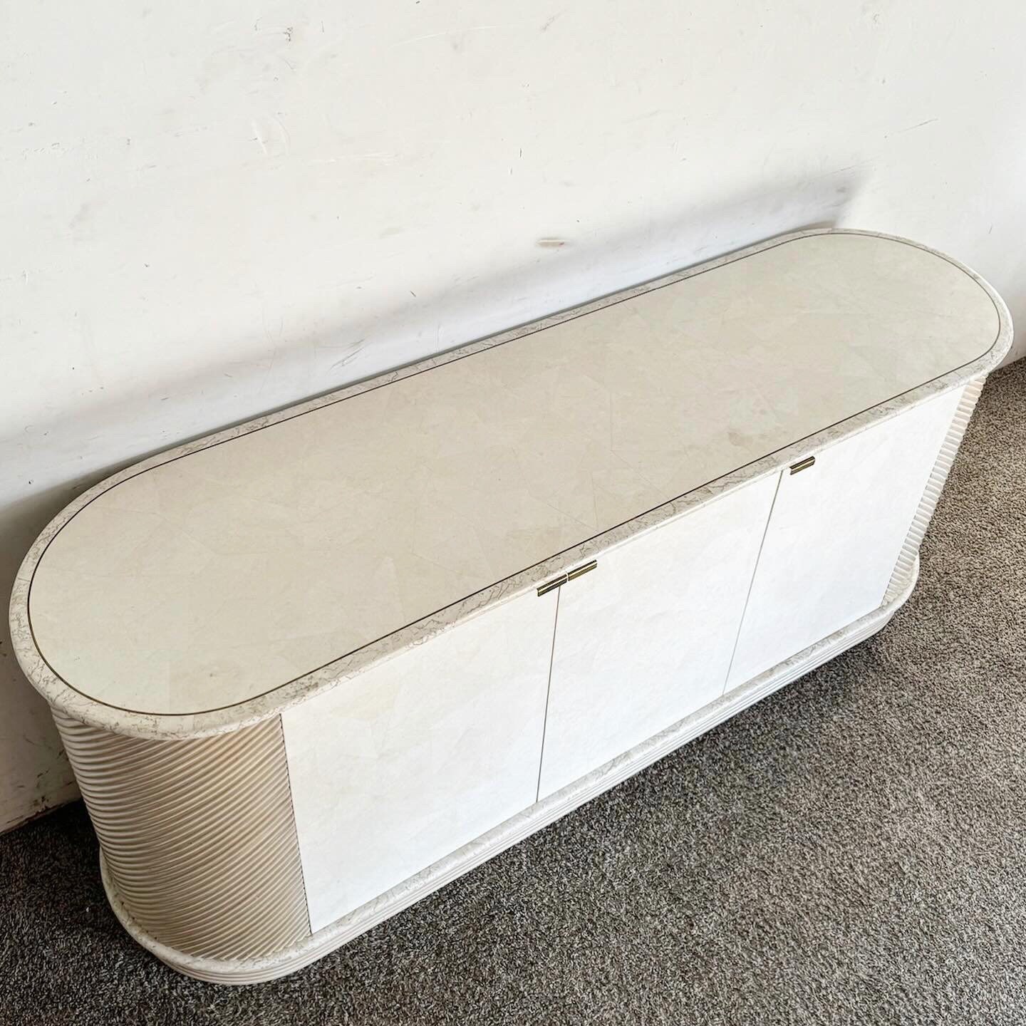 Postmodern Chic Pencil Reed and Stone Credenza - Etsy